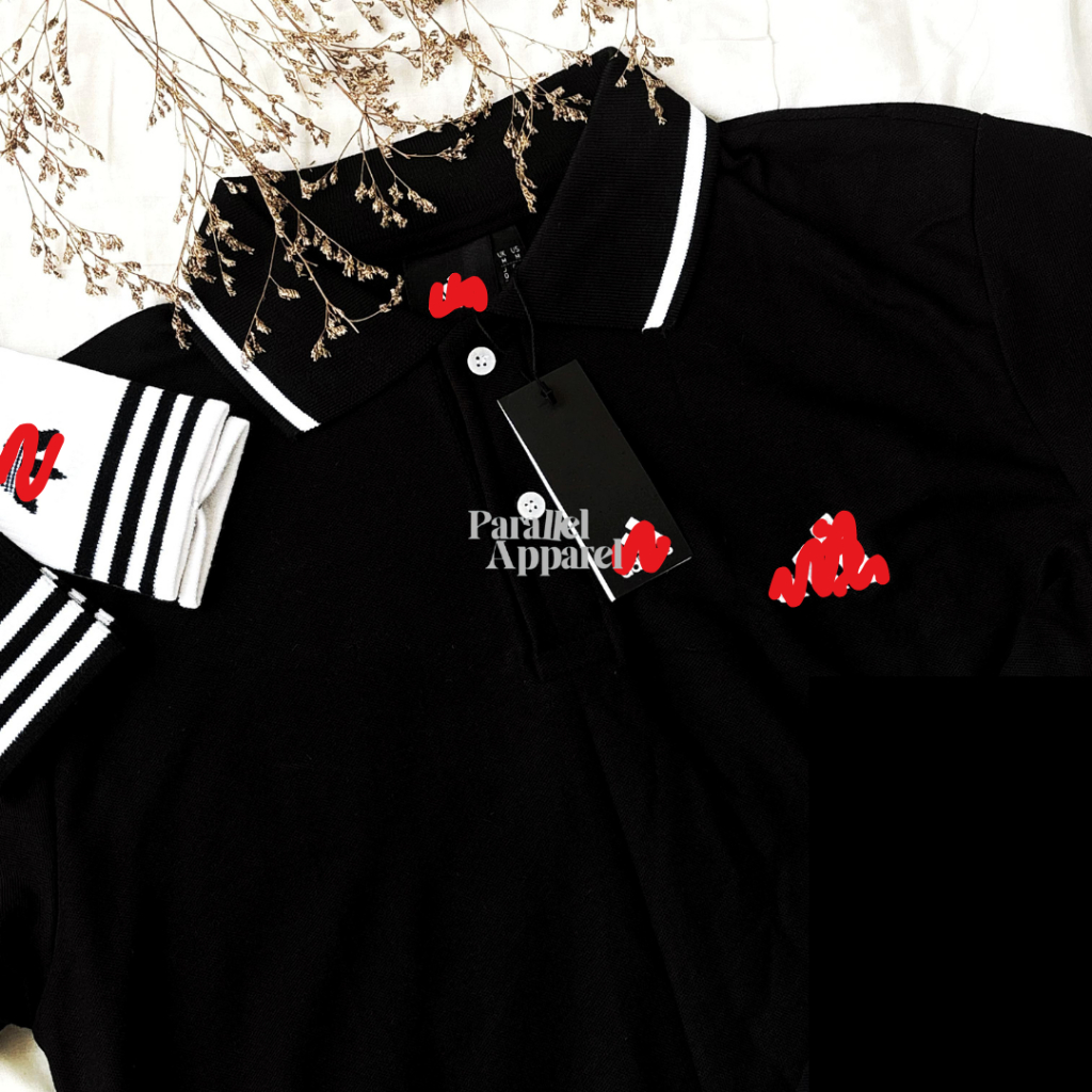 Essential Pique Polo Shirt Pria Katun Hitam