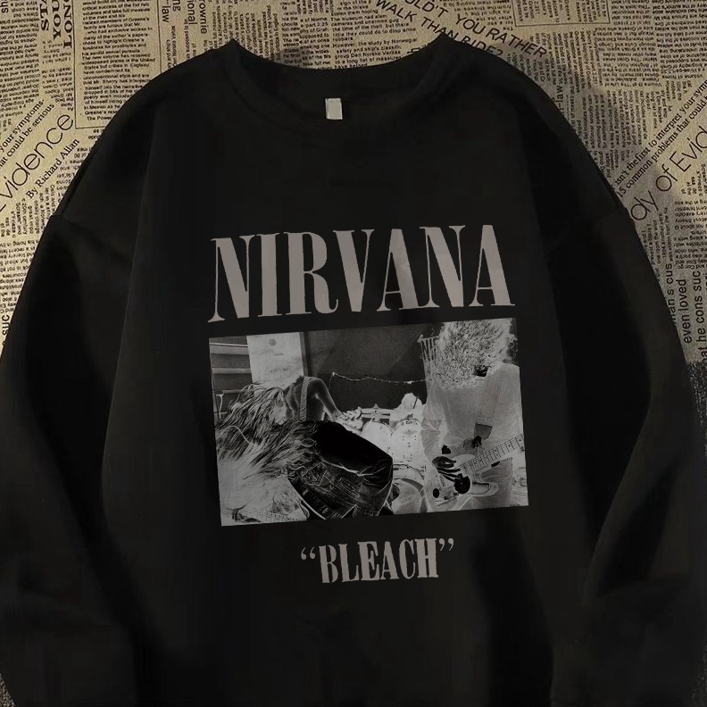 KODE B1U Po Floret Sweater Oversize Baju Nirvana Vintage Tshirt Lengan Panjang Retro Style Sweatshir