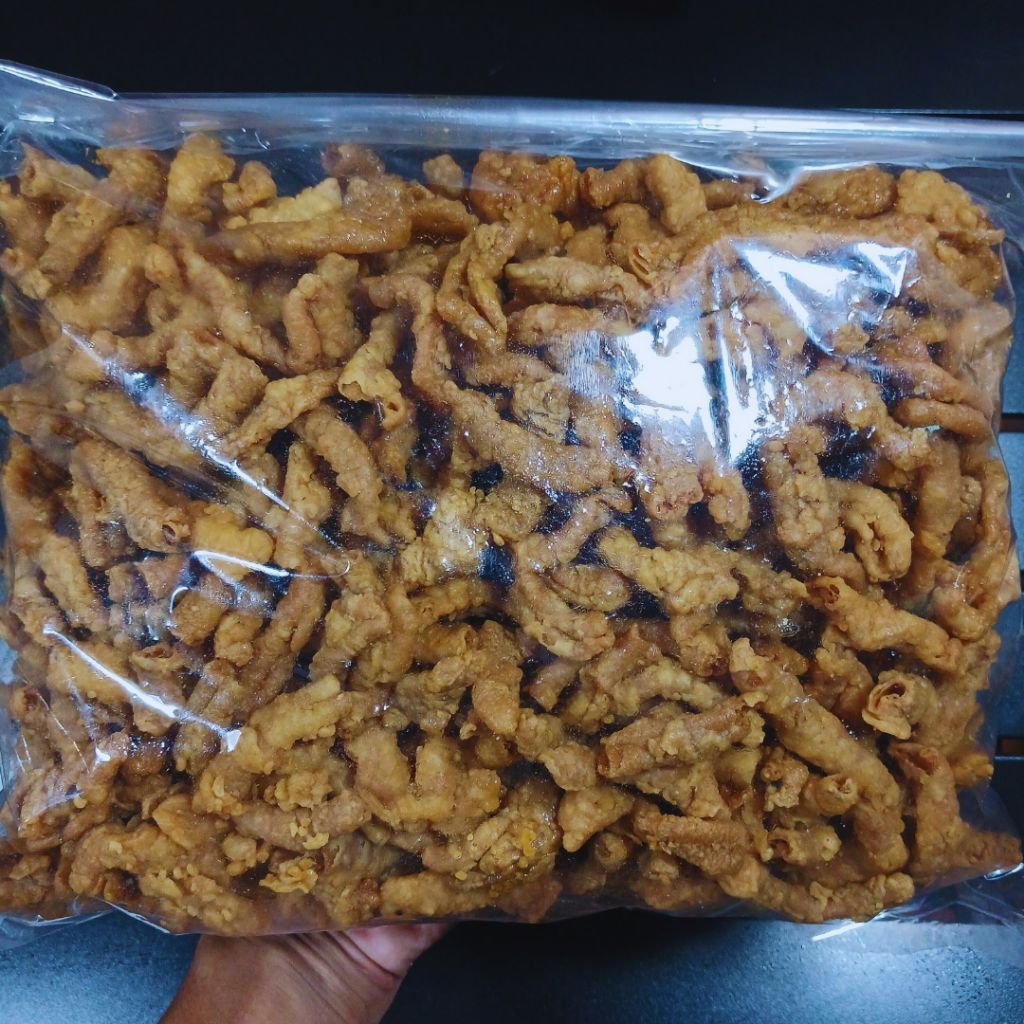 

Usus Ayam Krispy Kemasan 1kg Pedas Daun Jeruk