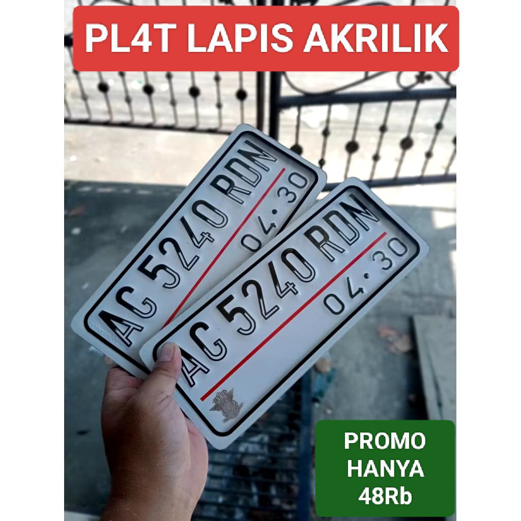 PLAT MIKA / PLAT LAPIS MIKA AKRILIK UNTUK MOTOR