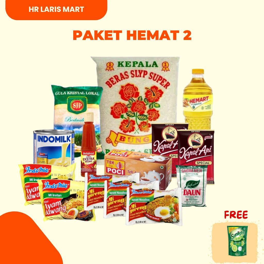 

Sembako/Paket Hemat 2/Beras/Minyak Goreng/Gula Pasir