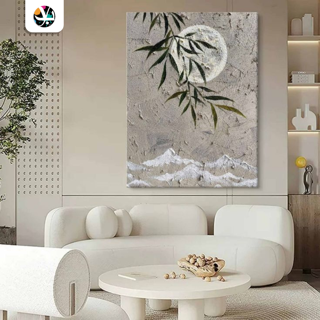 

KKS - LUKISAN VINTAGE - Lukisan Pohon Bambu Nuansa Soft - Lukisan Mewah