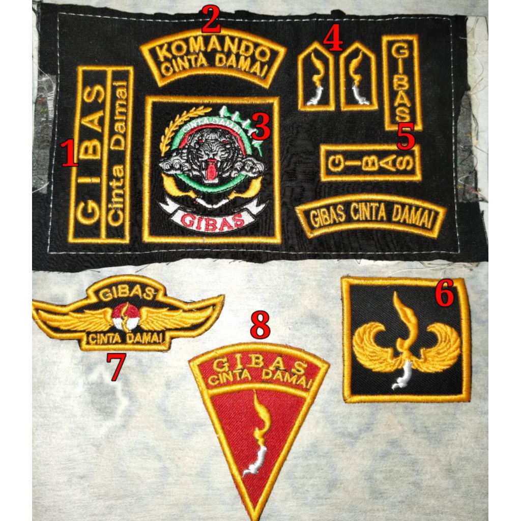 Bordir logo Gibas timbul