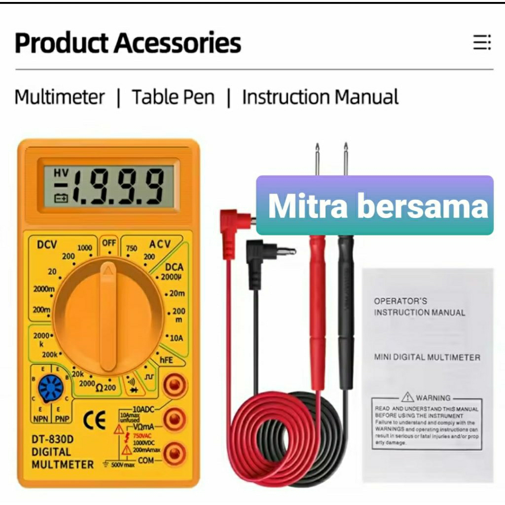 MULTITESTER DIGITAL MINI DT 830D