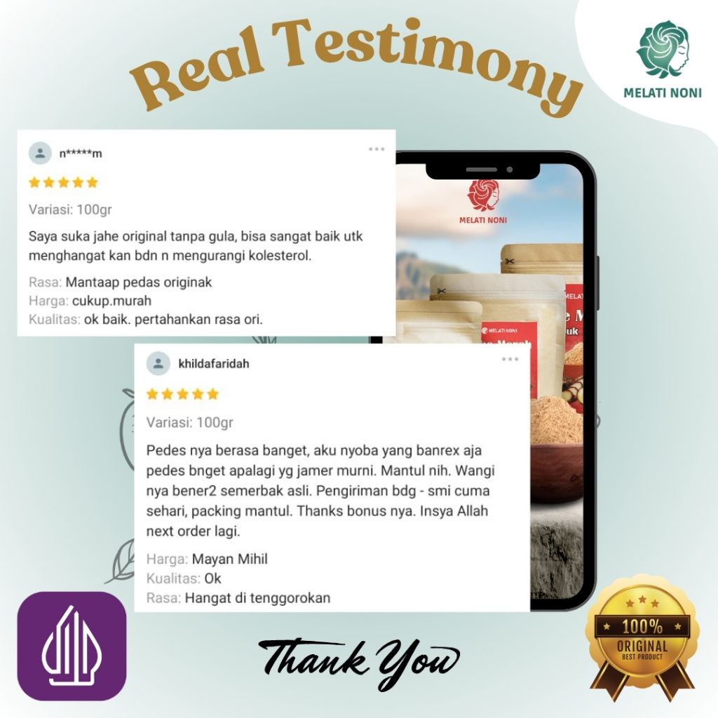 

Minuman Jahe Merah Bubuk 100% Murni Herbal Tanpa Campuran Gula Asli Melati Noni Original 1Kg