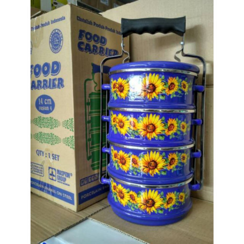 rantang enamel 14 susun 4 biru/rantang jadul