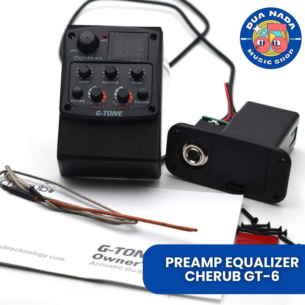 Cherub GT-6 Preamp Equalizer Gitar Akustik Full Set