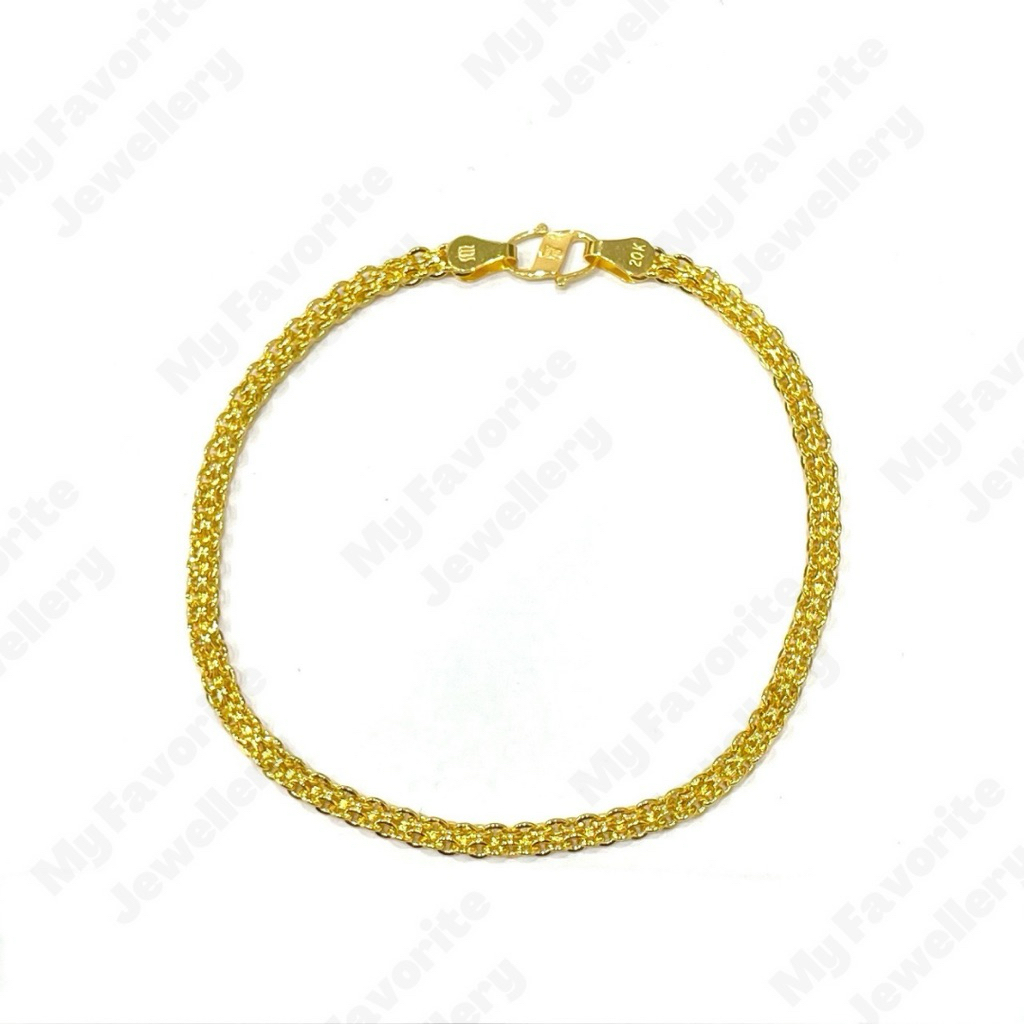 Gelang Fancy Double Polosan 2Gram 3Gram 5Gram Emas Asli Kadar 875 20K