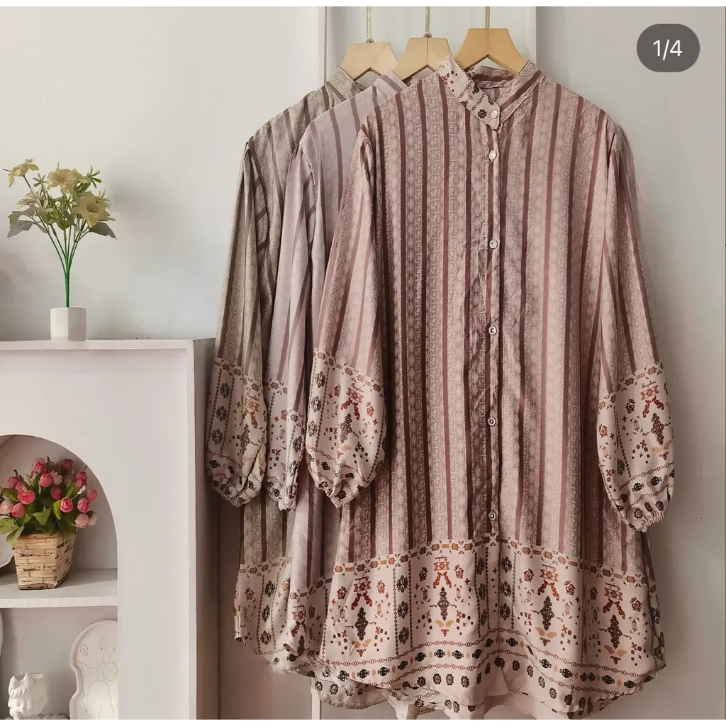 DISKON TUNIK SILK PREMIUM MEWAH MOTIF / TUNIK MURAH / TUNIK RAYON MOTIF BUNGA / RAYON PREMIUM /