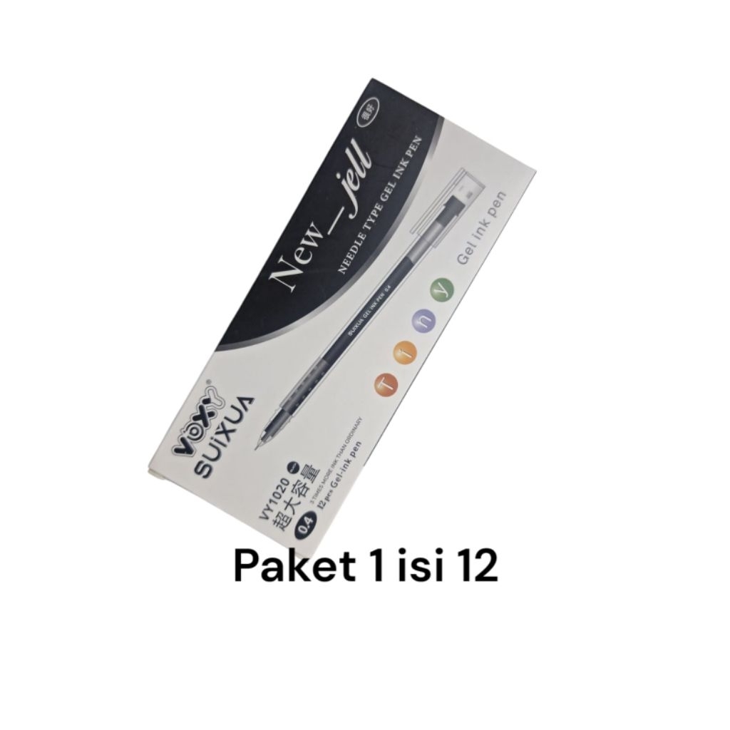1 Lusin isi Pcs Pulpen Gel Hitam/New Gel SUIXUA Voxy/Pulpen Basah/Cair