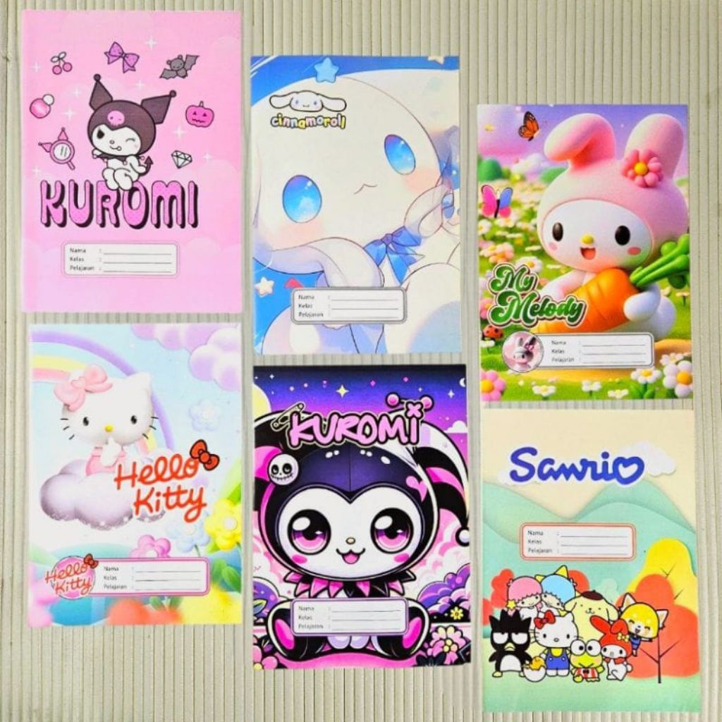 

sampul buku tulis fancy/gambar ukuran kwarto ukuran buku tulis biasa 1 pck isi 20 lembar