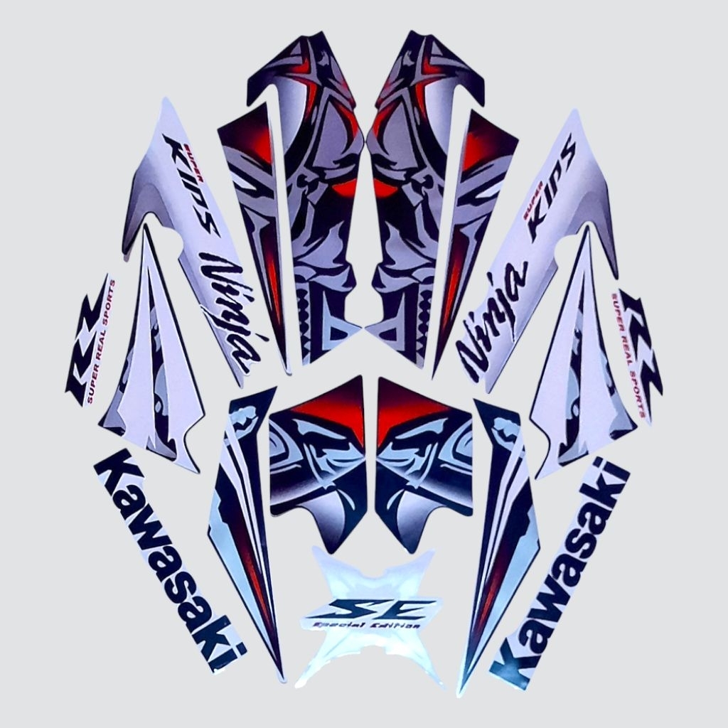 Striping Stiker Kawasaki Ninja RR 2013 SE Putih