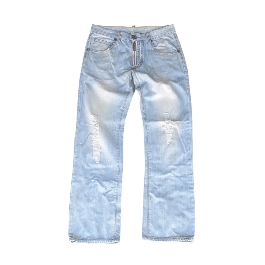 DSQUARED - Celana Panjang Jeans Pria Blue Washed Made in Italy Size 31