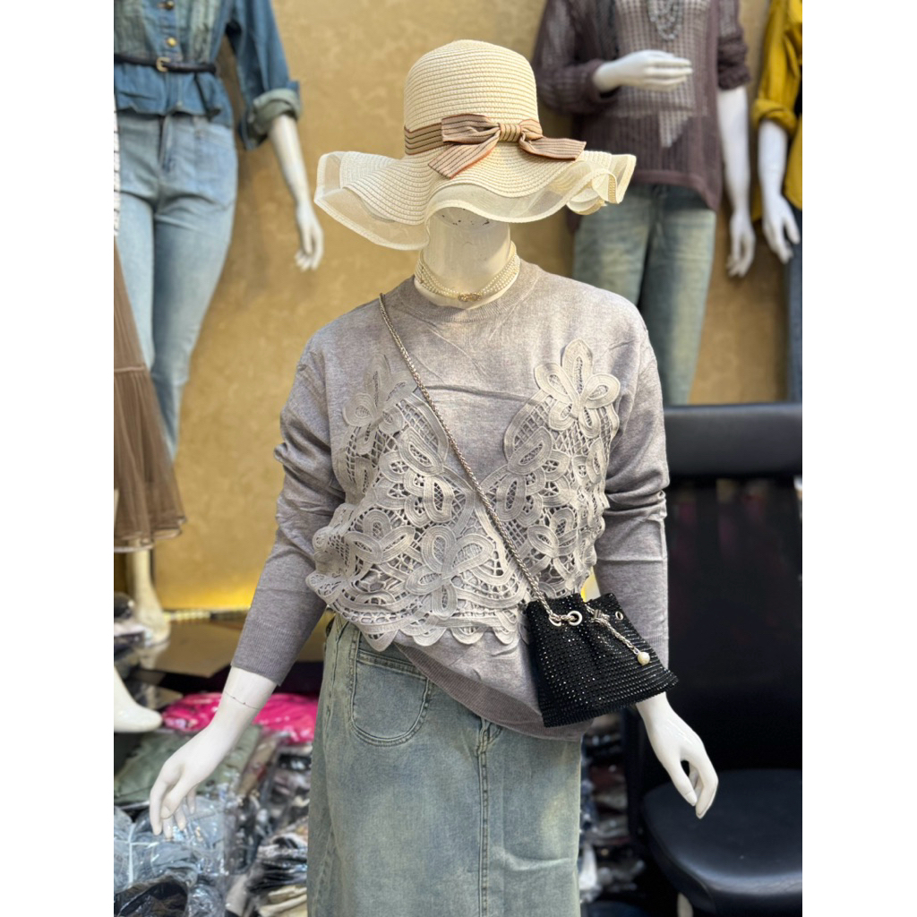 [MODIS]~ ATASAN RAJUT BUNGA RENDA ATASAN WANITA RAJUT