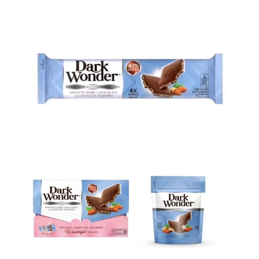 

Dark Wonder Coklat Dark Chocolate dengan Almond Bar Pouch Edisi Gift Valentine