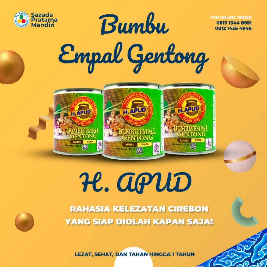 

promo spesial beli3 lebih hemat bumbu empal gentongH.apud, BPOM dan halal, bumbu masak instan, bumbu empal kemasan kaleng,