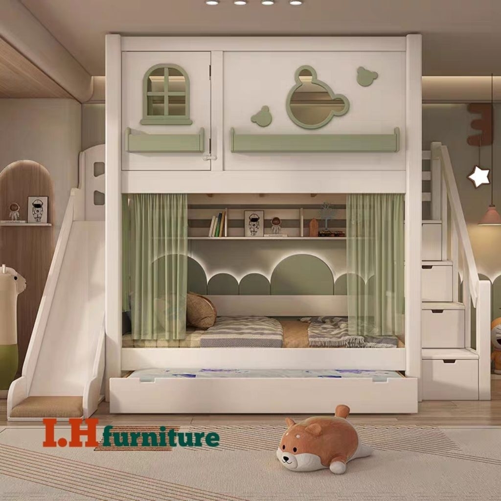 Tempat tidur anak tingkat , tempat tidur anak bawah lemari , tempat tidur lemari dan prosotan