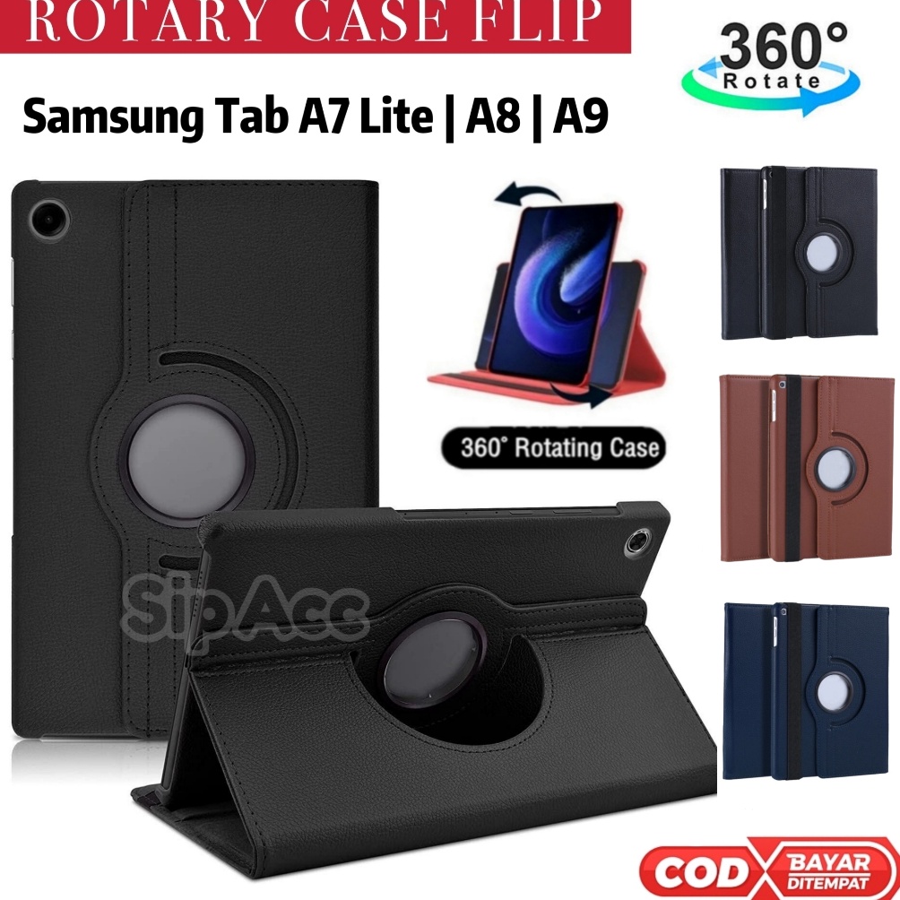 KODE V97A Samsung Tab A9 Case Tab Samsung A7 Lite  Casing Tab A8 Rotary Case Flip Cover Sarung Table
