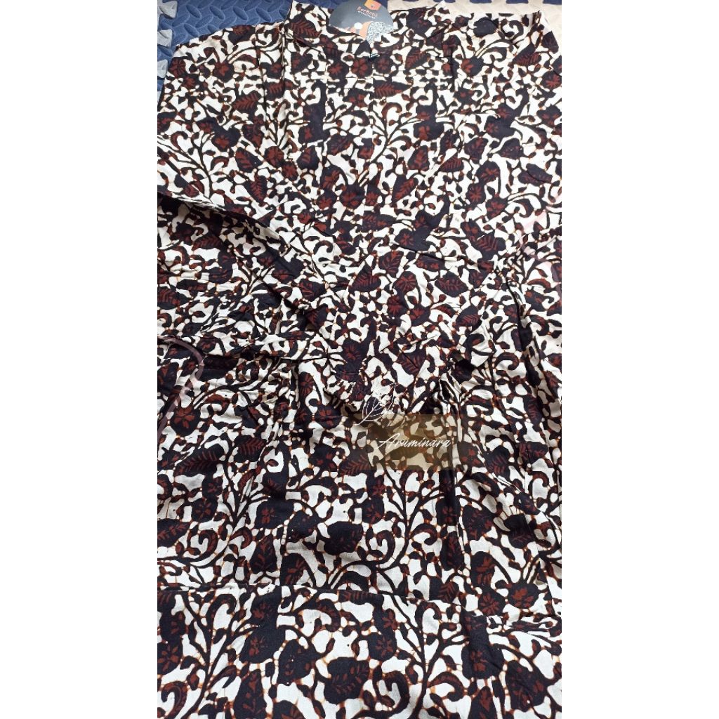 Gamis Batik Set Sogan | Gamis Sogan Masker