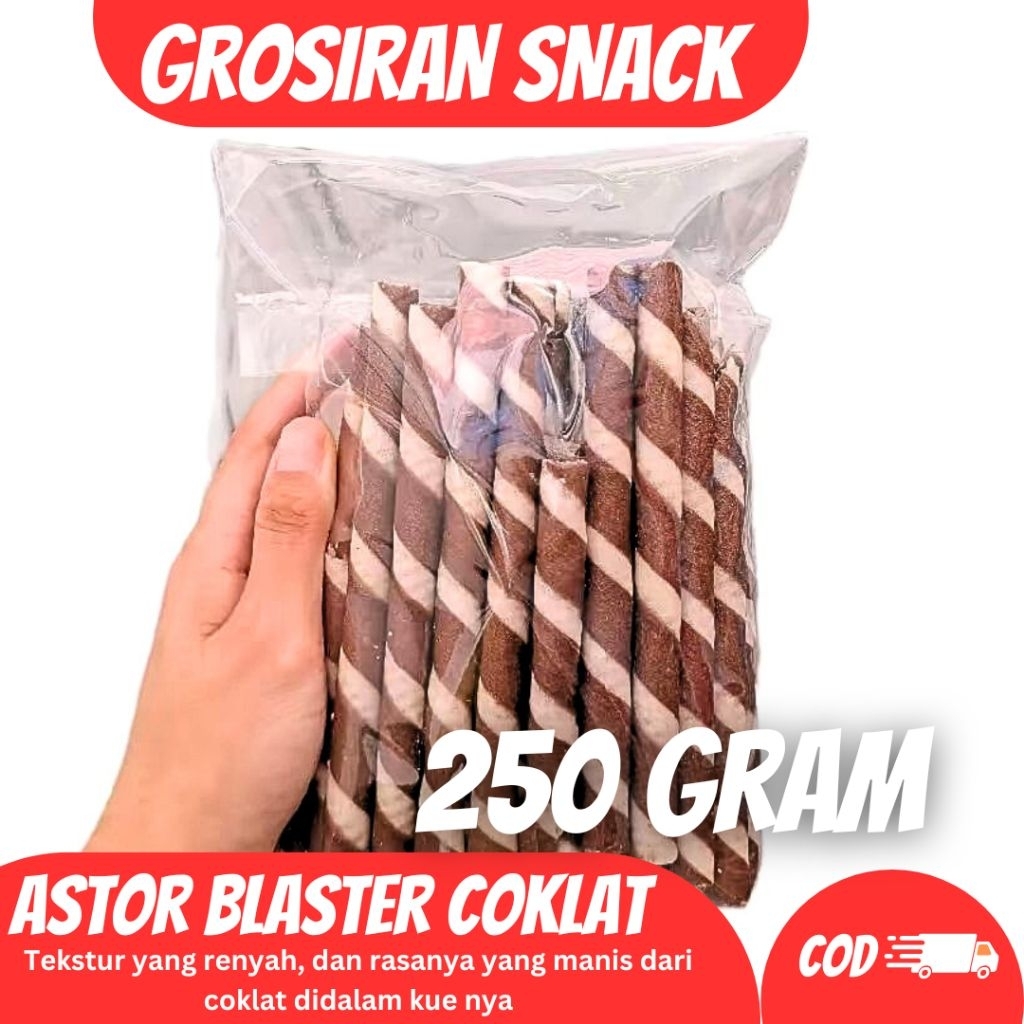 

(250 GRAM) WAFER ROLL COKLAT BLASTER (Aladdin)
