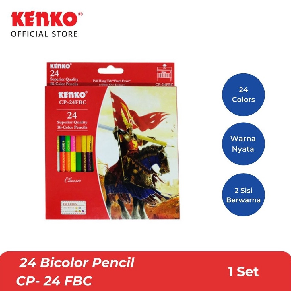 

KENKO 24 BICOLOR PENCIL Pensil Warna Dua Sisi CP24 FBC KODE Y4K2