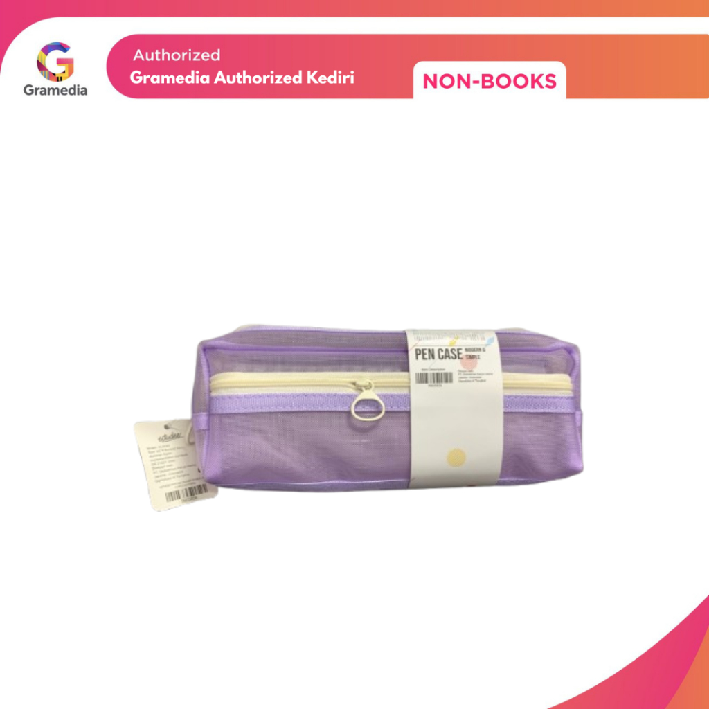 

Gramedia Kediri-estudee pencase square double layer purple