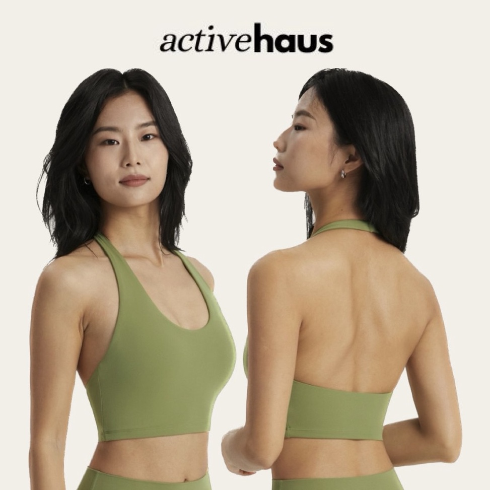 KODE Q19W Mila Lycra Sport Bra Halter Neck Bra Pilates Yoga Gym Zumba BH Atasan Olahraga Wanita Prem