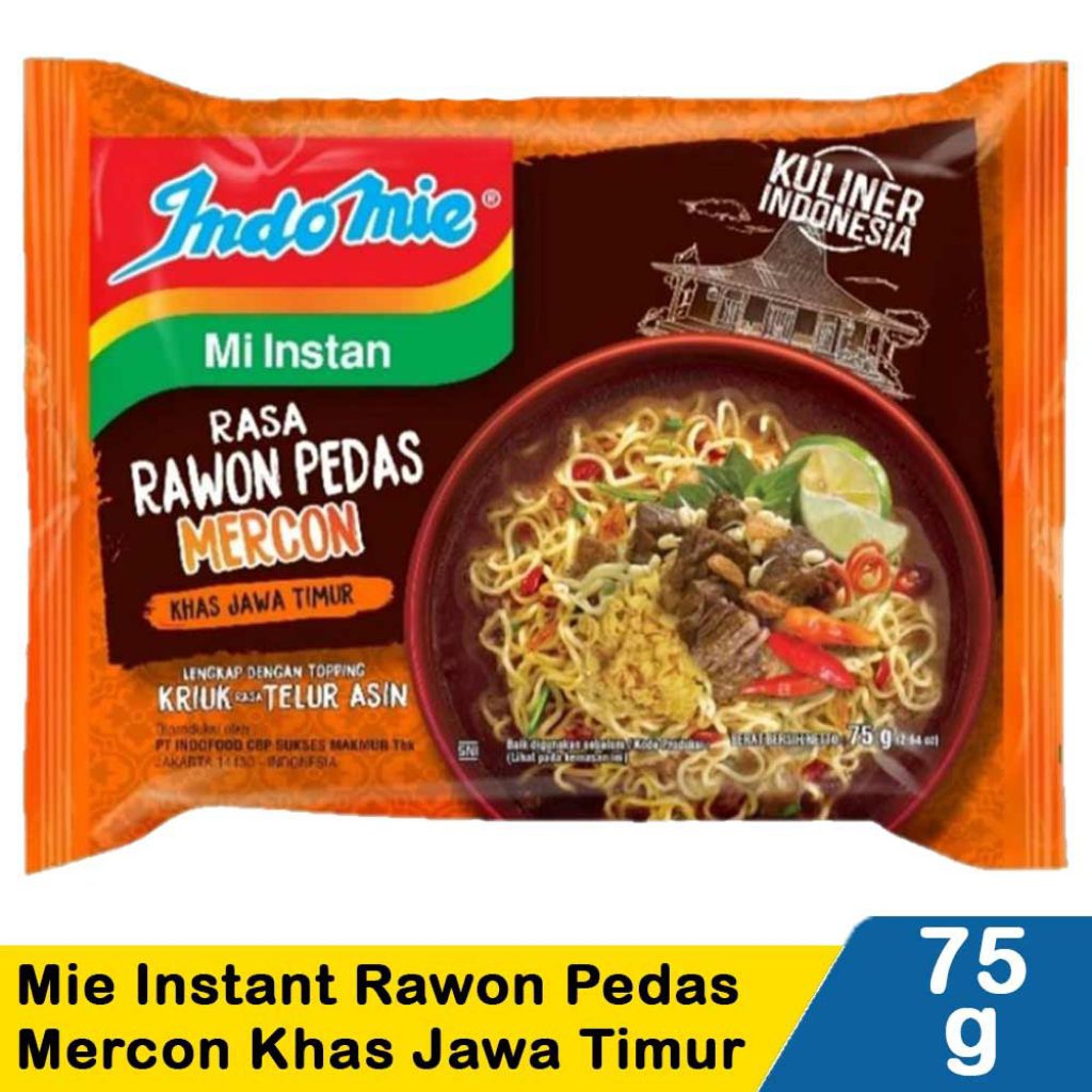 

Indomie Mie Instant Rawon Pedas Mercon 75g