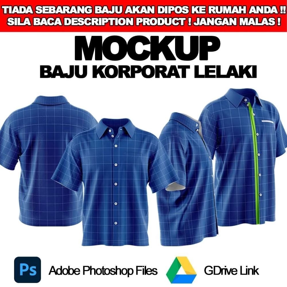 Mockup Kemeja Kerja/Korporat Photoshop
