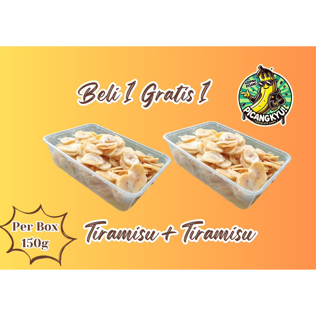 

Keripik Pisang Lumer Rasa Tiramisu Beli 1 Gratis 1