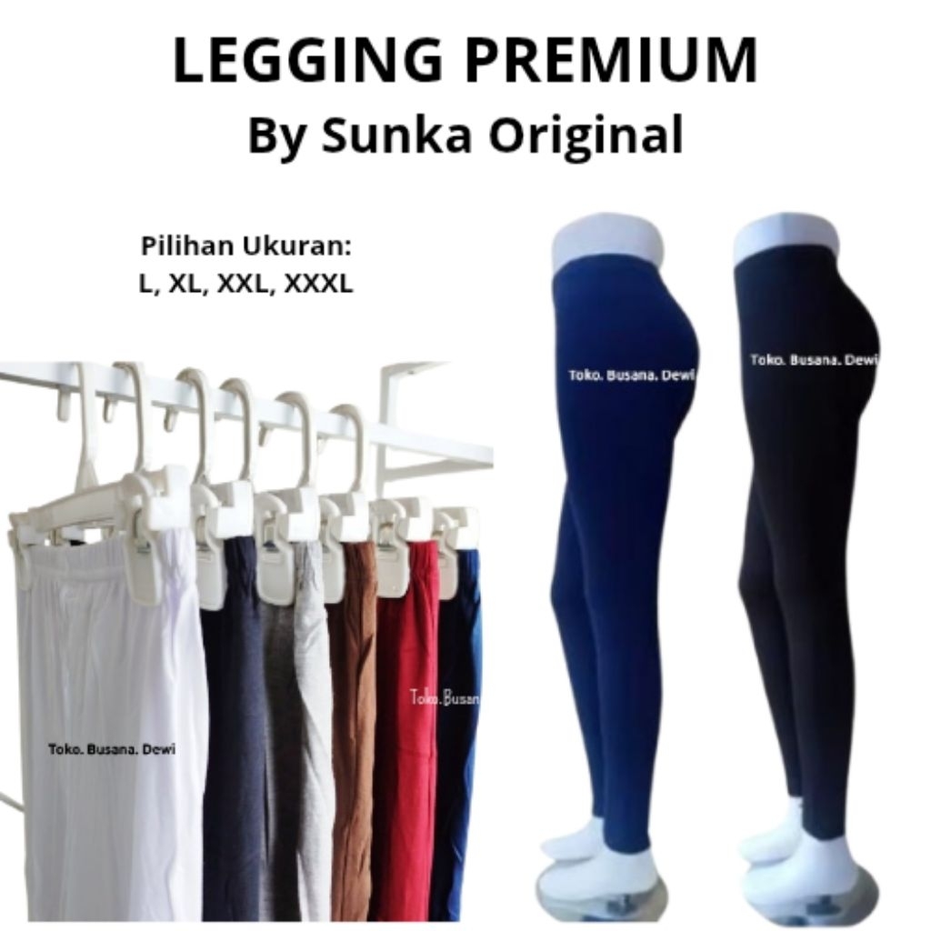 Legging Panjang Super Lembut Premium by Sunka |  Leging Celana Panjang Wanita Dewasa Remaja L - xxxl