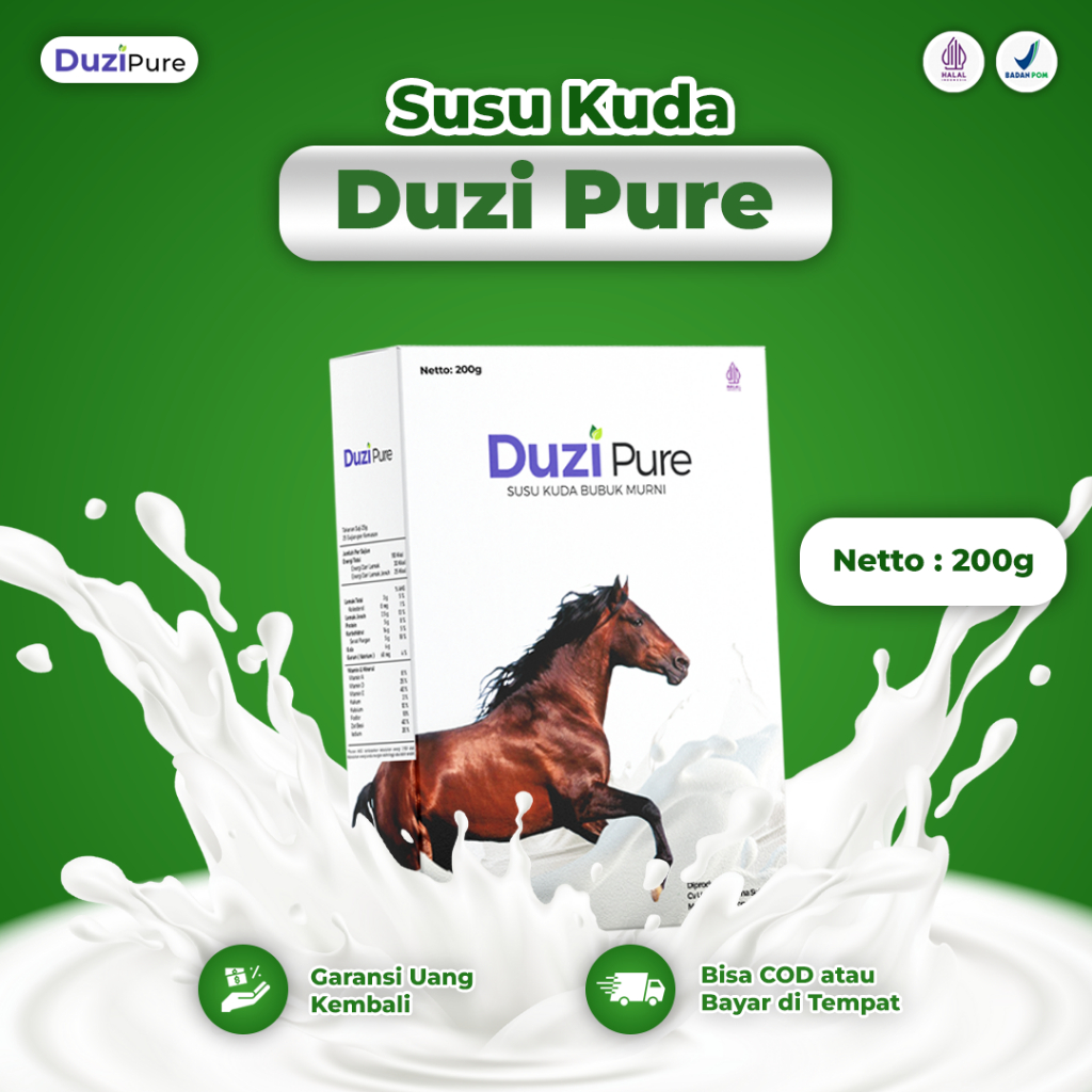 

Duzi Pure - Susu Kuda Lombok Original Untuk masalah Pernafasan Dan Sendi 200 Gram