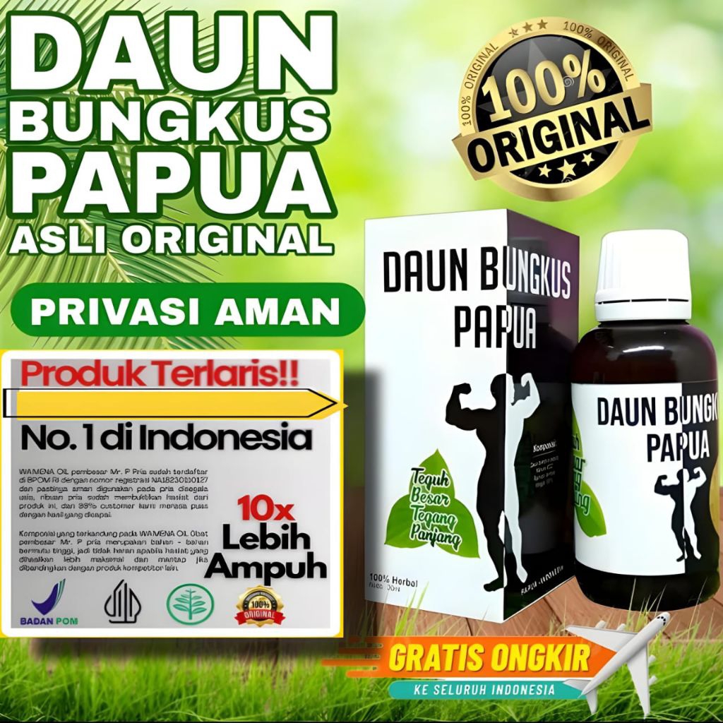 DAUN BUNGKUS PAPUA ORIGINAL 100% BPOM ASLI LEBIH AMPUH PERMANEN TANPA EFEK SAMPING HALAL