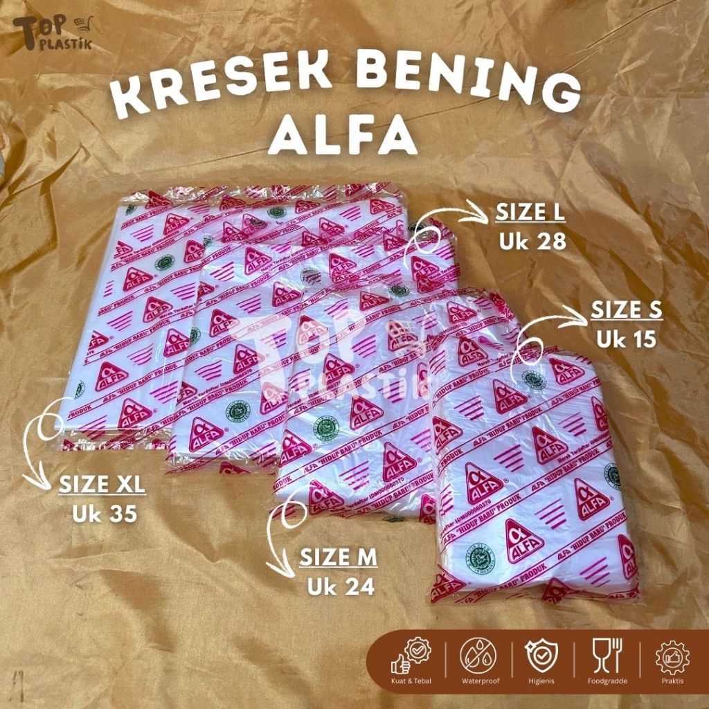 Kantong Kresek Bening ALFA 15cm/24cm/28cm/32cm Kresek Bening / HD Kresek Bening