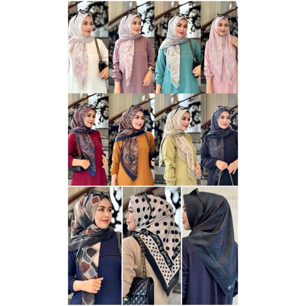 Ready New hijab segi empat Aisyah By Journey Mewah Elegan