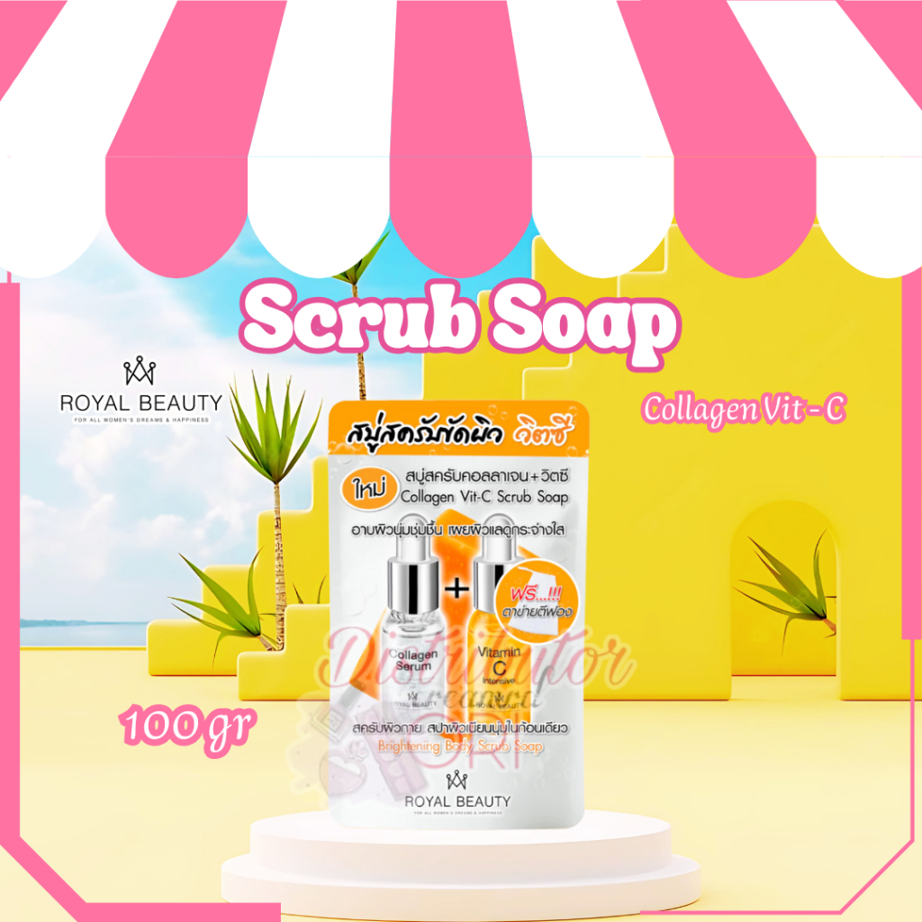 ROYAL BEAUTY Collagen Vit - C Scrub Soap 100g | BPOM