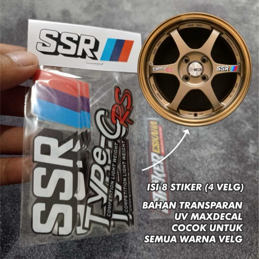 Stiker Velg SSR Type C RS Transparan UV Maxdecal