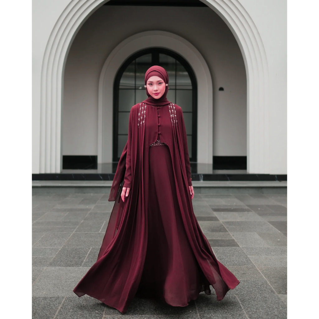 Gamis Payet kondangan Mewah HaNNA Dress Brukat Pesta bahan Brukat dan Tile Dan Payet Terbaru