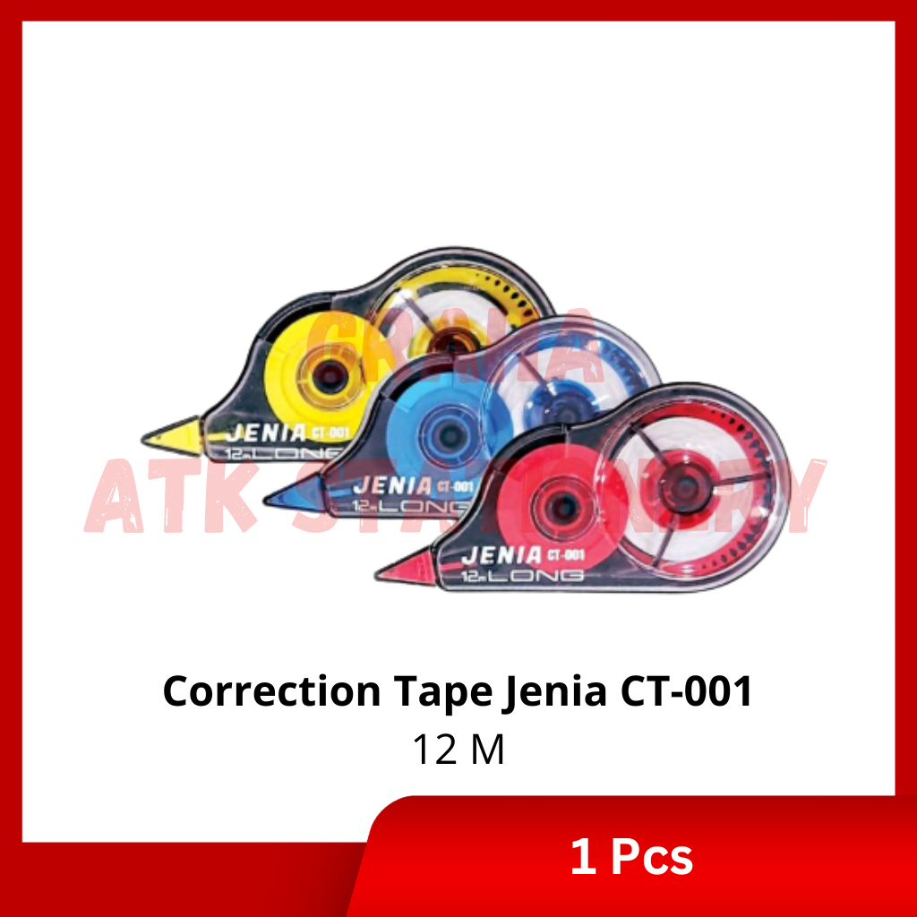 

[1 Pcs] Correction Tape Jenia CT-001 12M Panjang / Penghapus Tipex Pita Kertas Jenia CT-001 12M