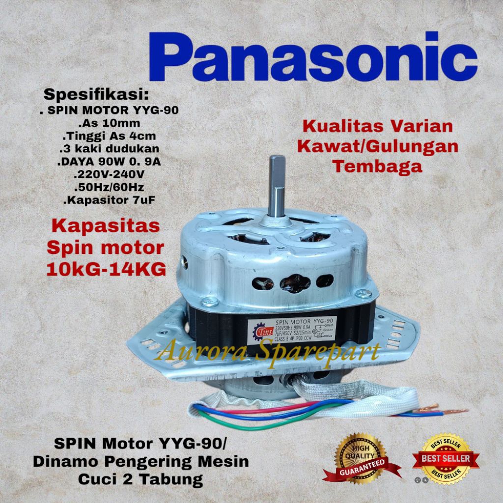 Dinamo Spin pengering/Spin motor 90W 10KG-14KG Varian Tembaga mesin cuci Panasonic 2 Tabung