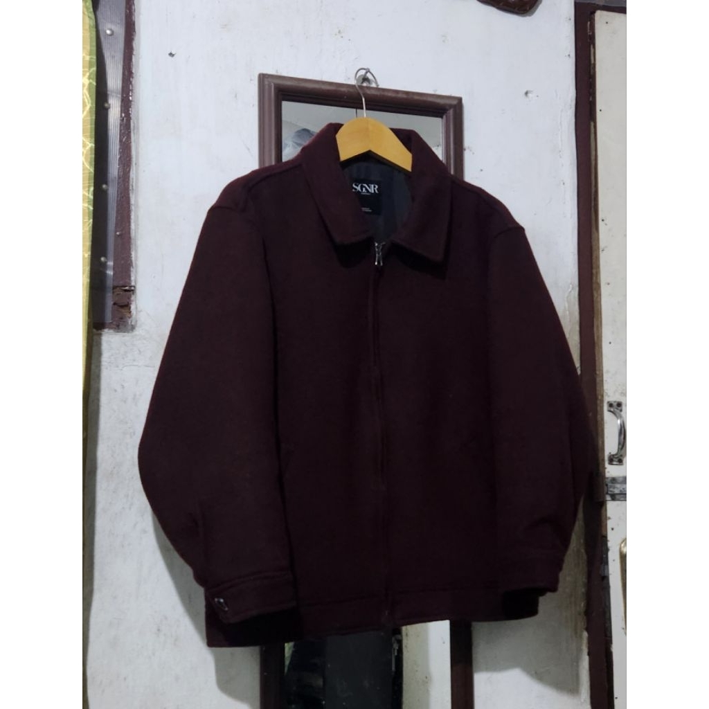 Jaket Signore wool maroon marun