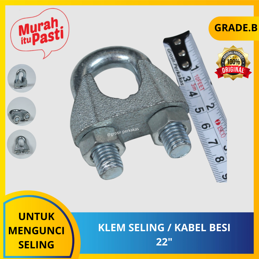 KLEM SELING / KABEL BESI 22" Wire Rope Clip / Kuku Macan Galv 22mm.[B][#KLEM KABEL BESI/KLEM SELING]