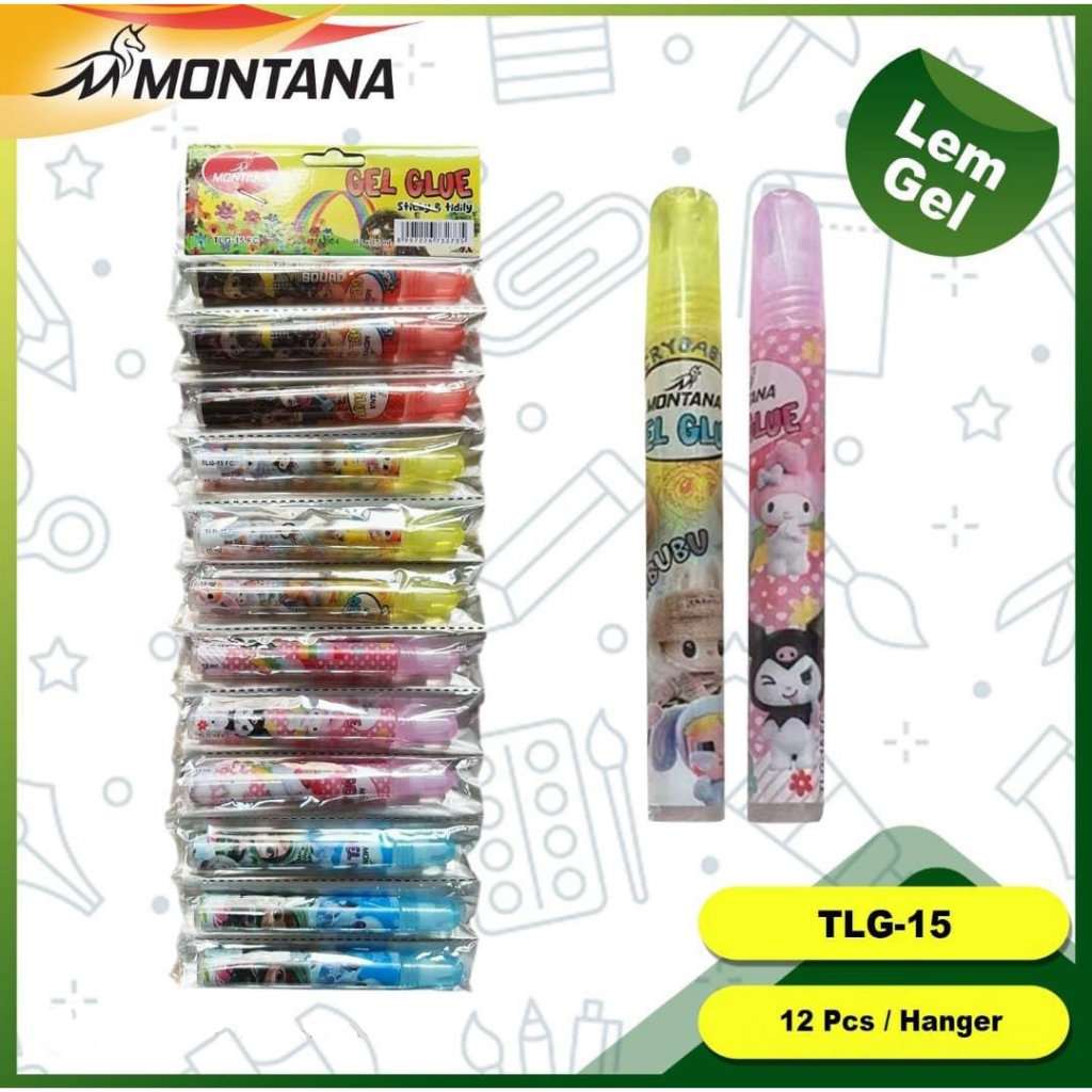 

( 1 Renteng 12 Pcs ) Lem Kertas Gel Cair Montana TLG-15 / Lem Water Gel Glue Renceng Montana