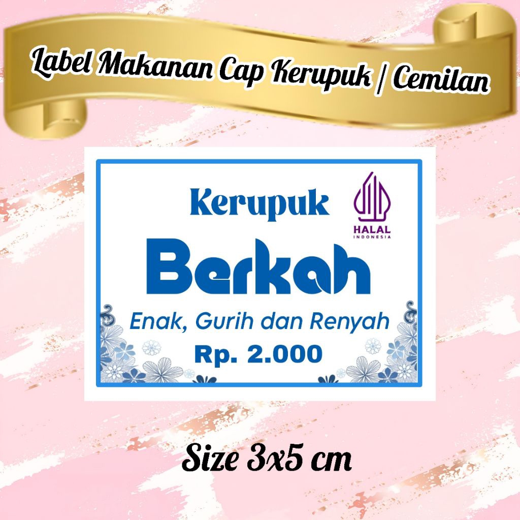 

(ISI 100 PCS) LABEL CAP KERUPUK/CEMILAN UNTUK DIDALAM PLASTIK (BUKAN STICKER)
