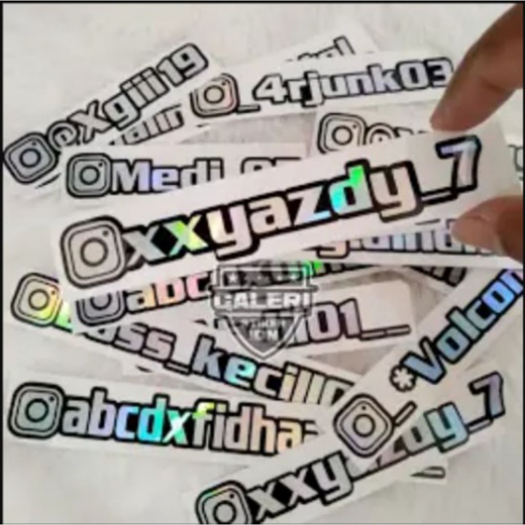 STIKER NAMA HOLOGRAM CUSTOM/ Stiker nama/ stikermotor/ custom stiker na sendiri