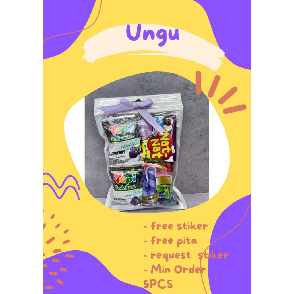 

Paket Snack Mini | Paket Snack Ultah | Tema Ungu free packing Plastik Ziplock