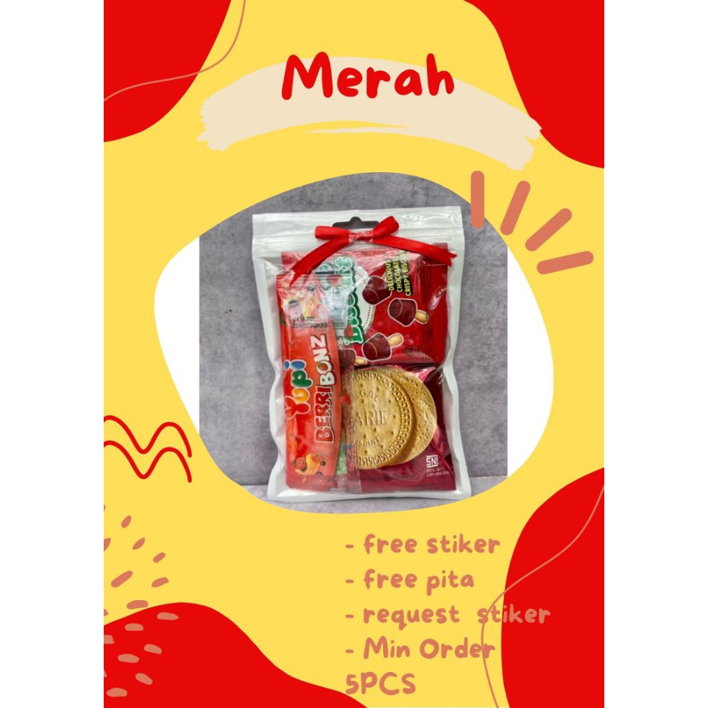 

Paket Snack Mini | Paket Snack Ultah | Tema Merah free packing plastik Ziplock