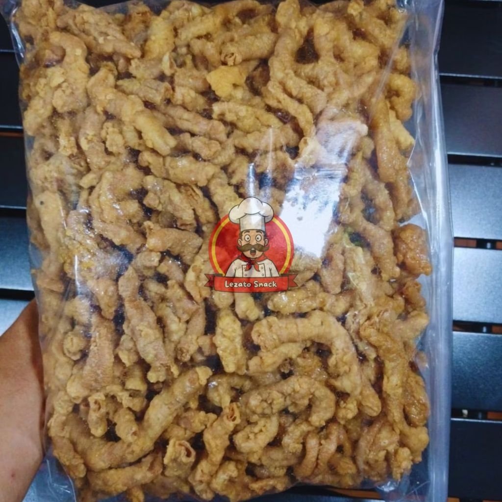 

Usus Ayam Krispy Kemasan 1kg Pedas Daun Jeruk