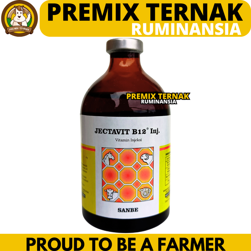 JECTAVIT B12 100ML SANBE - Vitamin B12 Sapi Domba Kambing Kuda Babi Kucing Jektavit - Like Jectapros