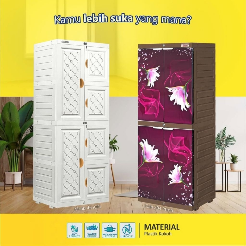 Lemari Plastik Napolly MCAB 46 iON MCAB 36 iON Lemari Plastik Serbaguna Lemari Plastik Napolly Origi